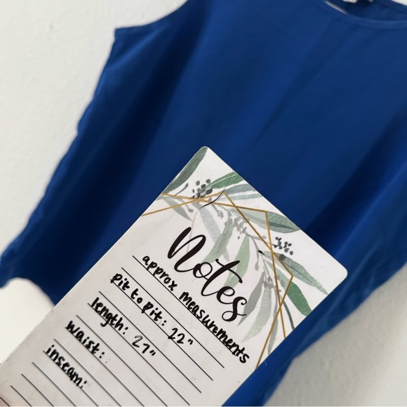 Vintage Blair Vibrant Rich Blue Classic Top Sleeveless Staple Closet Size Large - Picture 7 of 9